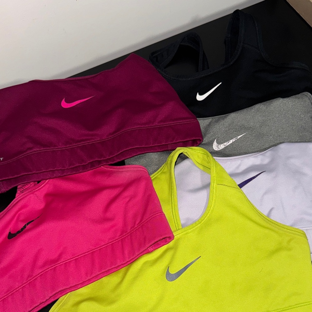 Nike Sports Bras Bundle - Hot Pink, Magenta, Black, Gray, Lime, Lavender